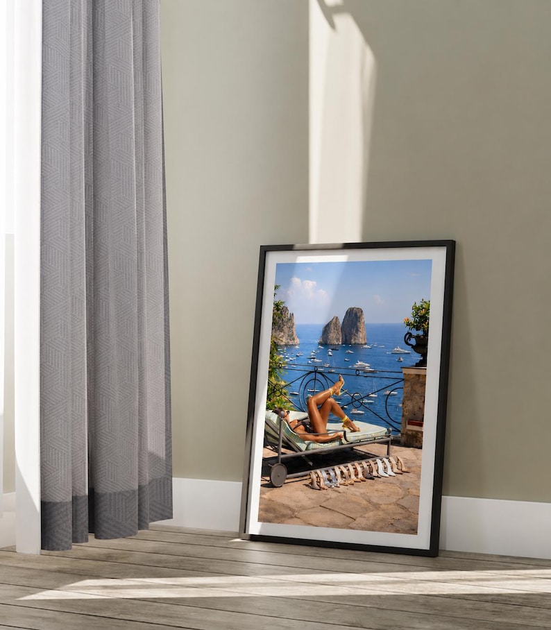 Capri Italy Poster, Mediterranean Summer Wall Art, Luxury Coastal Print, Italian Riviera Photography, Old Money Decor image 5