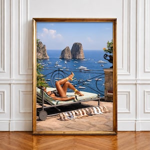 Capri Italy Poster, Mediterranean Summer Wall Art, Luxury Coastal Print, Italian Riviera Photography, Old Money Decor image 1