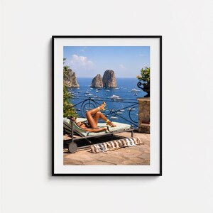Capri Italy Poster, Mediterranean Summer Wall Art, Luxury Coastal Print, Italian Riviera Photography, Old Money Decor image 4