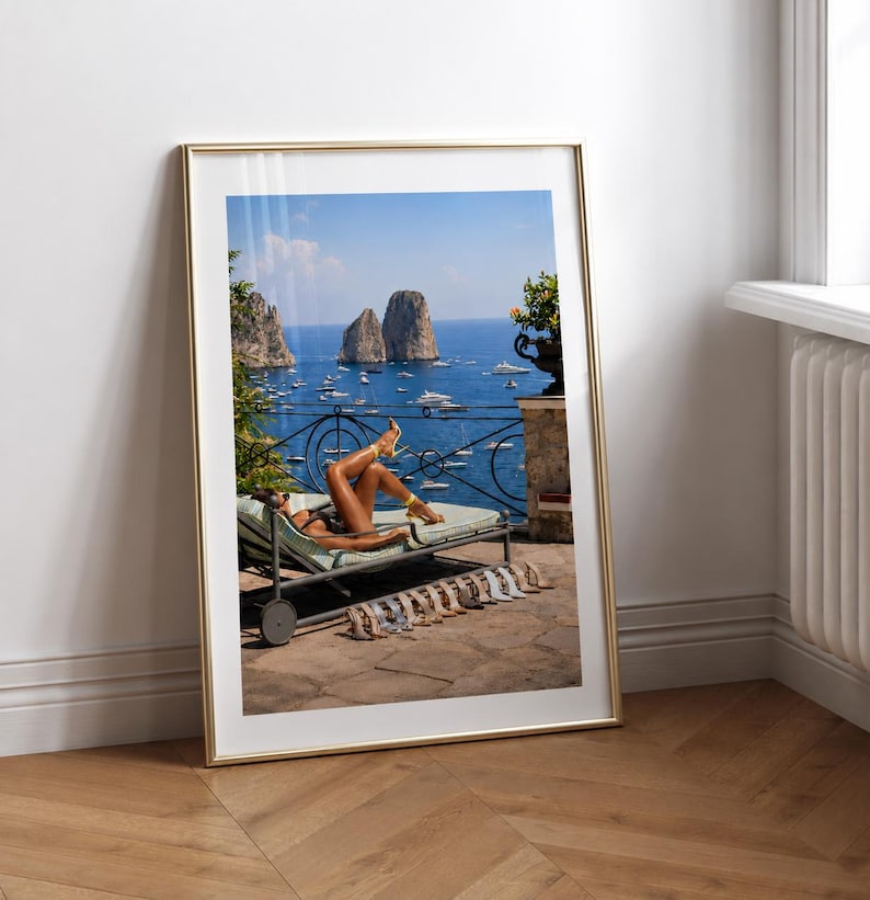 Capri Italy Poster, Mediterranean Summer Wall Art, Luxury Coastal Print, Italian Riviera Photography, Old Money Decor image 2
