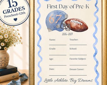 First Day of School Football Interview Bundle | Preschool–12th Grade Printable | Sports Questionnaire | 15 PDF Pages