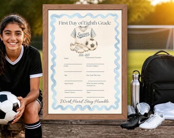 Soccer First Day of School Sign Bundle | Watercolor Middle School Printable (Instant Download)