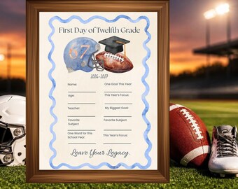 First Day of School Football Interview Printable, High School PDF