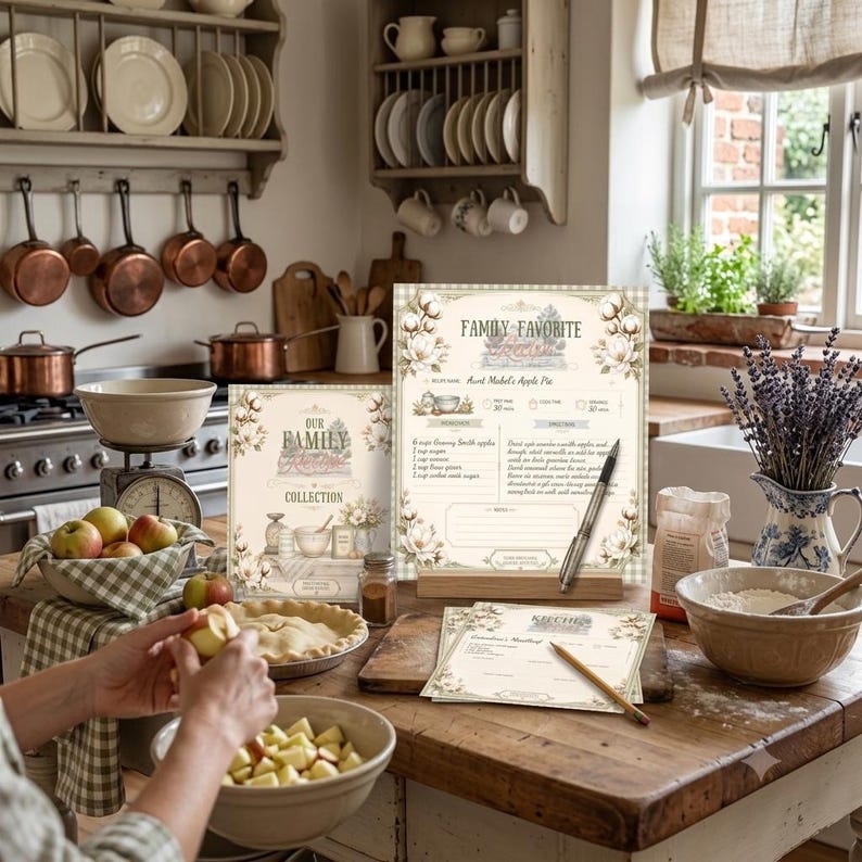 Southern Farmhouse Recipe Cards | Family Recipe Organizer