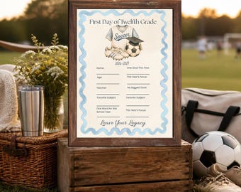 Soccer First Day of School Sign Bundle | Freshman to Senior Watercolor Printable (Digital Download)