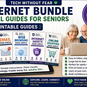 Internet Visual Tech Gift Guides for Seniors Bundle | Google Chrome, WiFi, Photos (Instant Download)