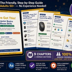 Computer Basics Tech Gift Guide for Seniors | Mouse Skills Manual (Digital Download)