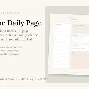 ADHD Daily Planner Printable, Now Next Later To Do List, Undated Daily Page with Brain Dump & Done List, Adult Planner PDF, US Letter A4 image 1