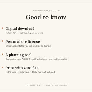 ADHD Daily Planner Printable, Now Next Later To Do List, Undated Daily Page with Brain Dump & Done List, Adult Planner PDF, US Letter A4 image 10