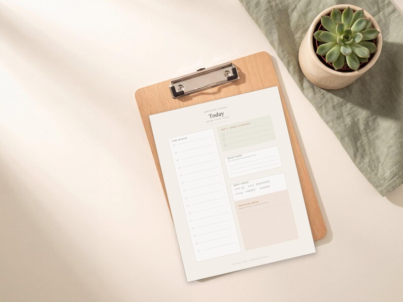 ADHD Daily Planner Printable, Now Next Later To Do List, Undated Daily Page with Brain Dump & Done List, Adult Planner PDF, US Letter A4 image 5