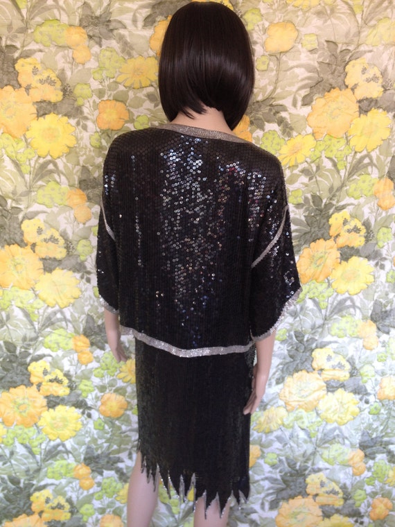 Black Glitter - chic black kimono coat - fully bea