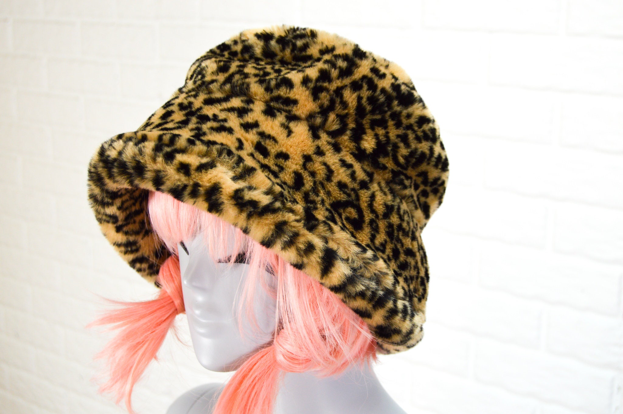 Deee Lite - Leopard Bucket Hat - Faux Fur Bucket Hat - 90s  display picture 2