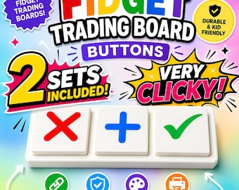 Fidget Trading board Buttons | Clicky Sensory Toy for Kids | 3D Printed Fidget |