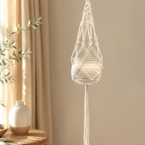 Portavaso in macramè, supporto per piante da interno, decorazioni boho naturali