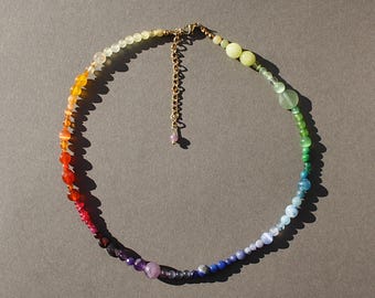 Rainbow gemstone necklace