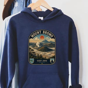 Sudadera con capucha del Monte Bromo, camiseta del Monte Bromo de Indonesia, camiseta del volcán Monte Bromo, camiseta de vacaciones familiares en Java Oriental