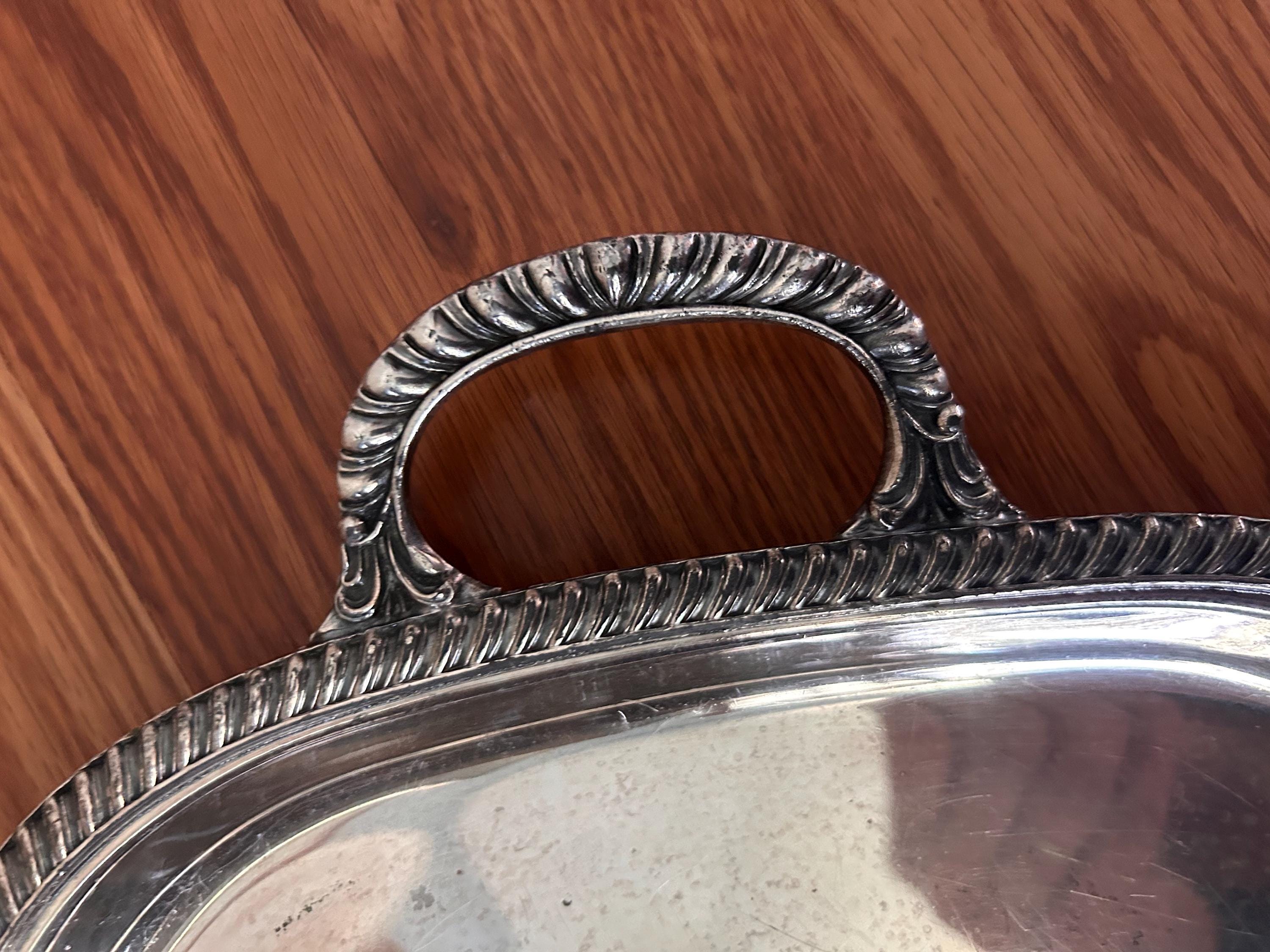 【Sheffield Silver Co.】 ワイントレー 35cm Sheffield Silver Tray - Etsy