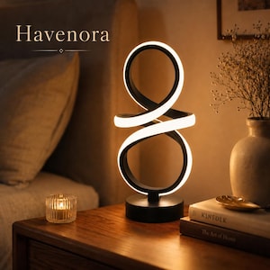Spiral LED Table Lamp | Three Colour USB Night Light for Bedroom Office