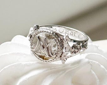 Marie Antoinette Ring: Silver Rococo Monogram Wax Seal Ring
