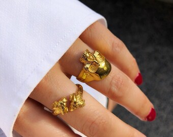 gold skull ring womens