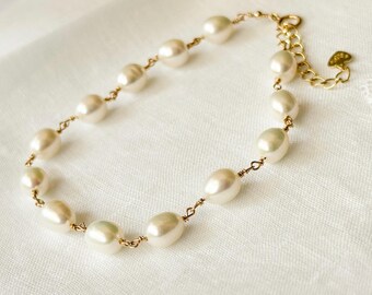 Natural Pearl Bracelet: Parisian Style Freshwater Wire Wrapped Jewelry