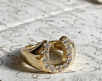 Diamond horseshoe rings for womens sale