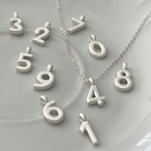 Silver Number necklace, silver numbers, number jewelry, personalized, personalized jewelry, custom jewelry for her, Sport team mom, number 1 image 1