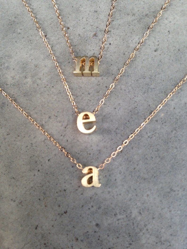 Gold Initial Jewelry Personalized Letter Necklace Etsy