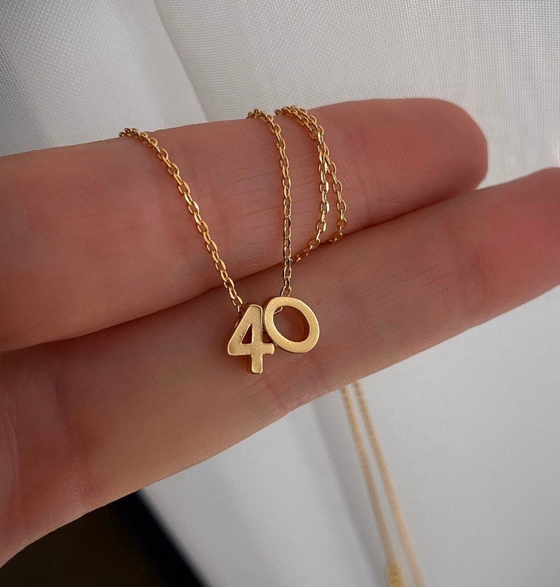 Gold number necklace personalized gold numbers personalized Etsy