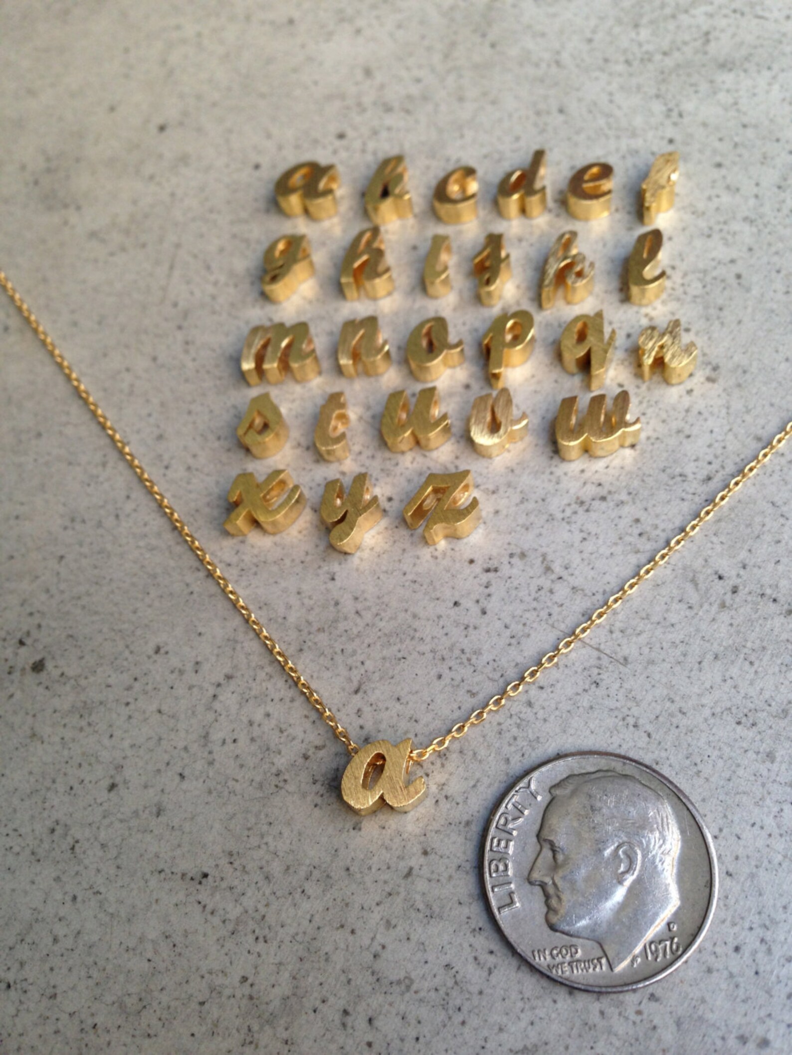 Lower Case Initial Necklace Gold Initial Gold Letterinitial Etsy