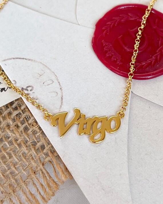 Gold Zodiac Necklace Birthday Jewelry 