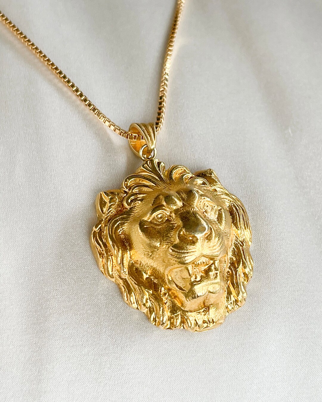 Lion Head Necklace, Zodiac Leo Necklace, Leo Jewelry, Birthday Leo