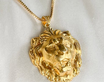 Lion Head Necklace, Zodiac Leo Necklace, Leo Jewelry, Birthday Leo Necklace, Zodiac Jewelry, Gold Lion Necklace