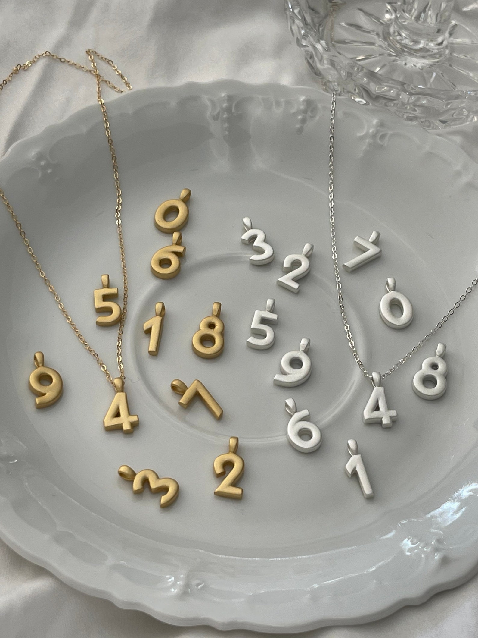 Gold Number Necklace Numbers Necklace Personalized Number Etsy