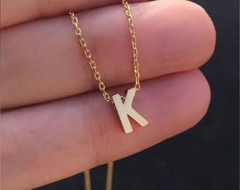 Upper Case initial necklace, gold initial, gold letter, initial letter, letter necklace, personalized necklace, monogram & name necklaces
