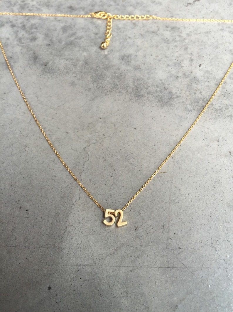 Gold number necklace personalized gold numbers personalized Etsy