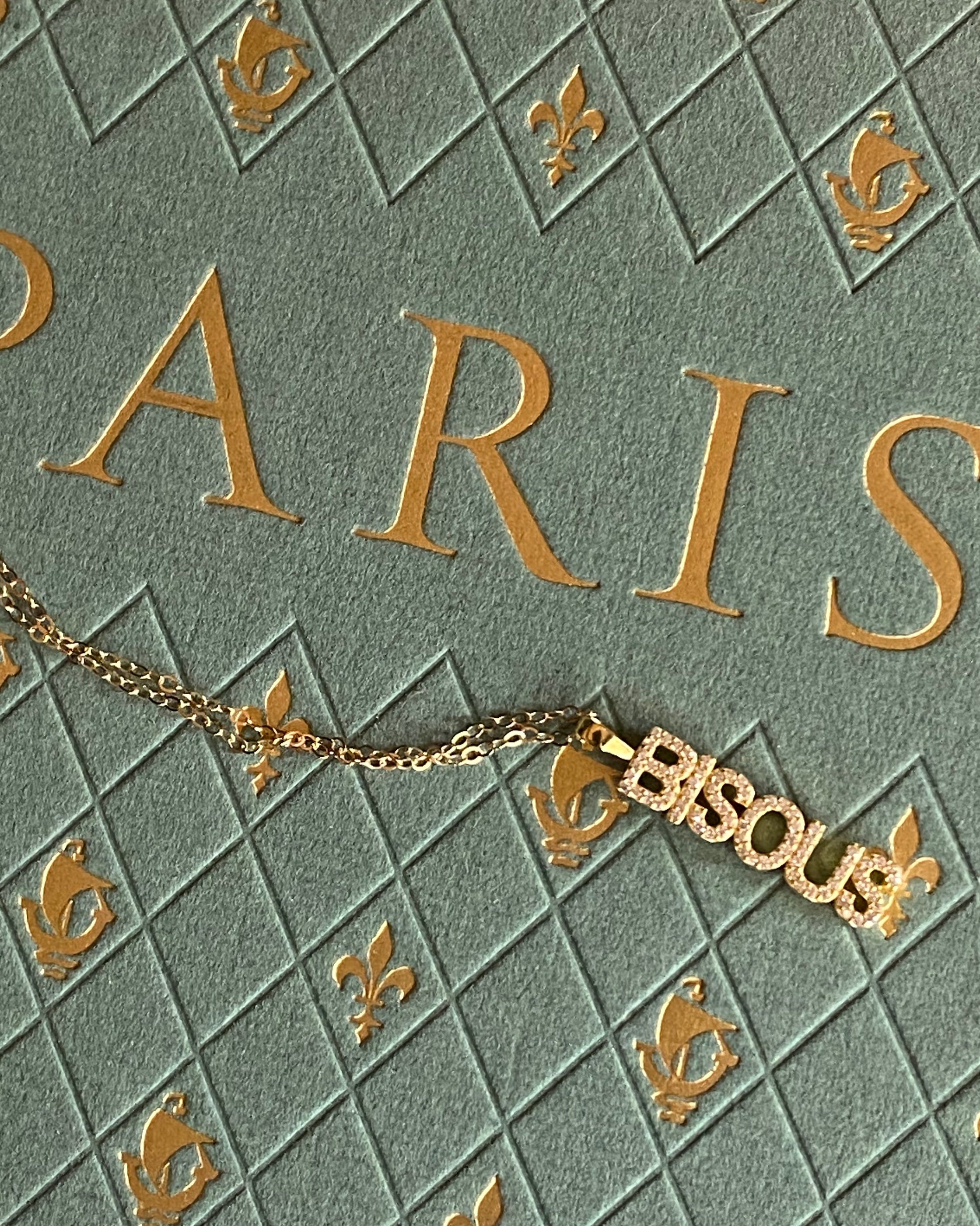 Bisous Necklace French Word Parisian Girl Jewelry Emily In Etsy