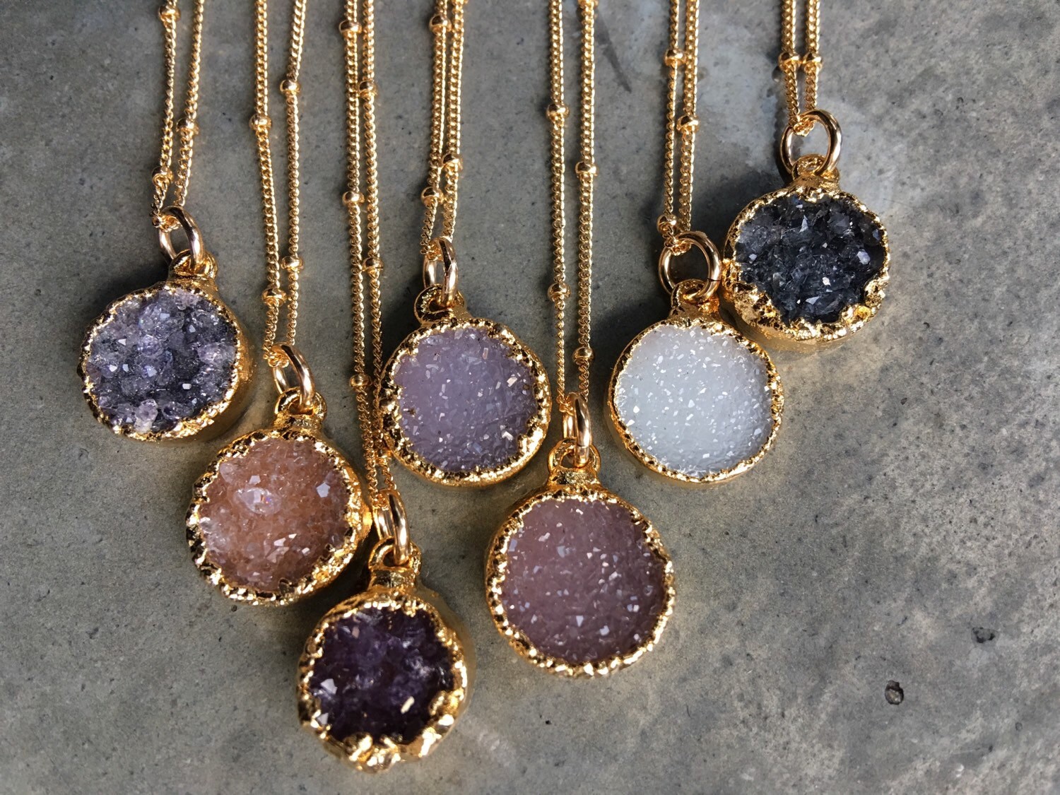 Druzy Quartz Necklaces Druzy Jewelry Crystal Druzy aunt Etsy