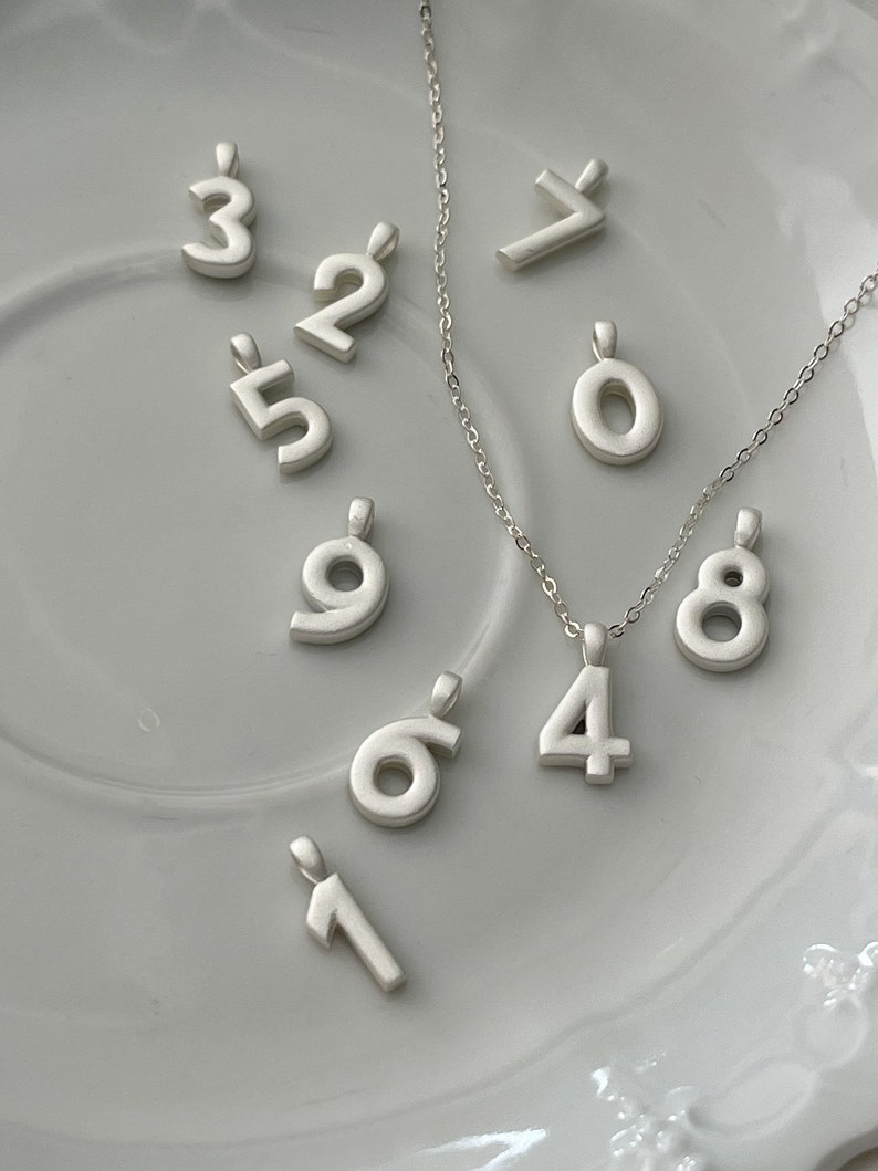 Silver Number necklace, silver numbers, number jewelry, personalized, personalized jewelry, custom jewelry for her, Sport team mom, number 1 image 7