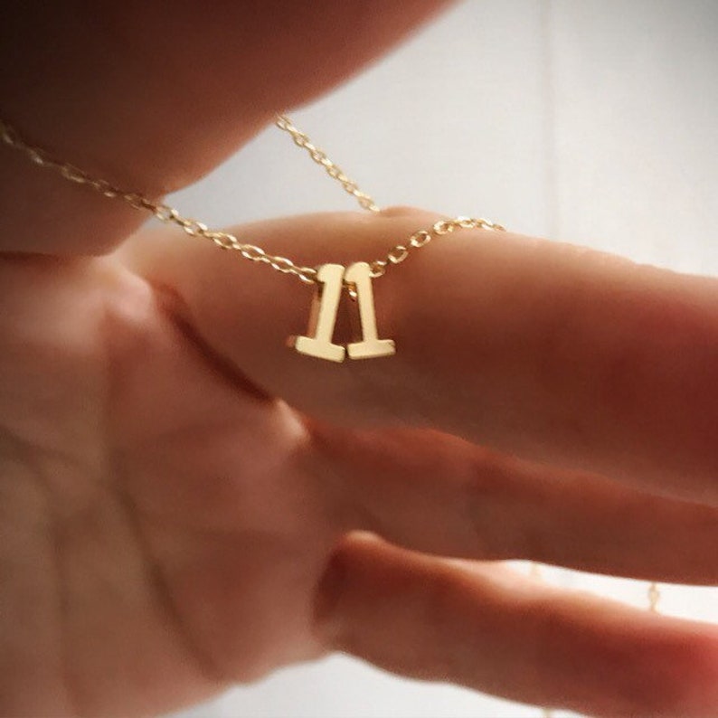 Gold Number Necklace numbers necklace personalized number Etsy