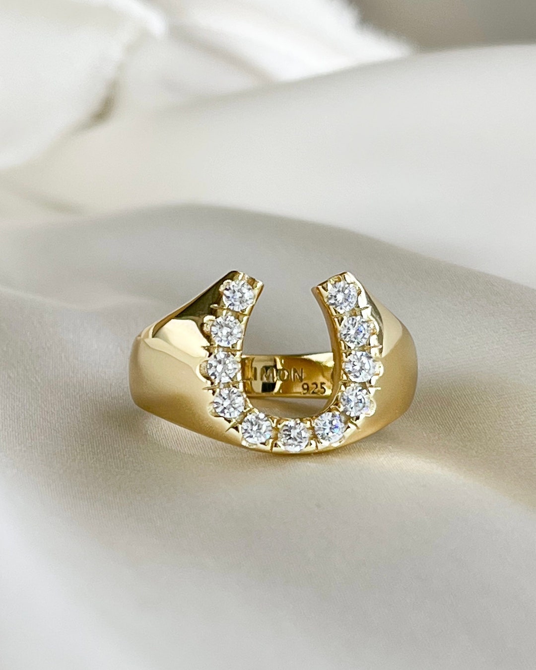 Gold Horseshoe Ring, Diamond Horseshoe Ring, Vintage Horseshoe Ring, Lucky  Horseshoe Jewelry, Equestrian Ring, Statement Ring, Gift for Her - Etsy
