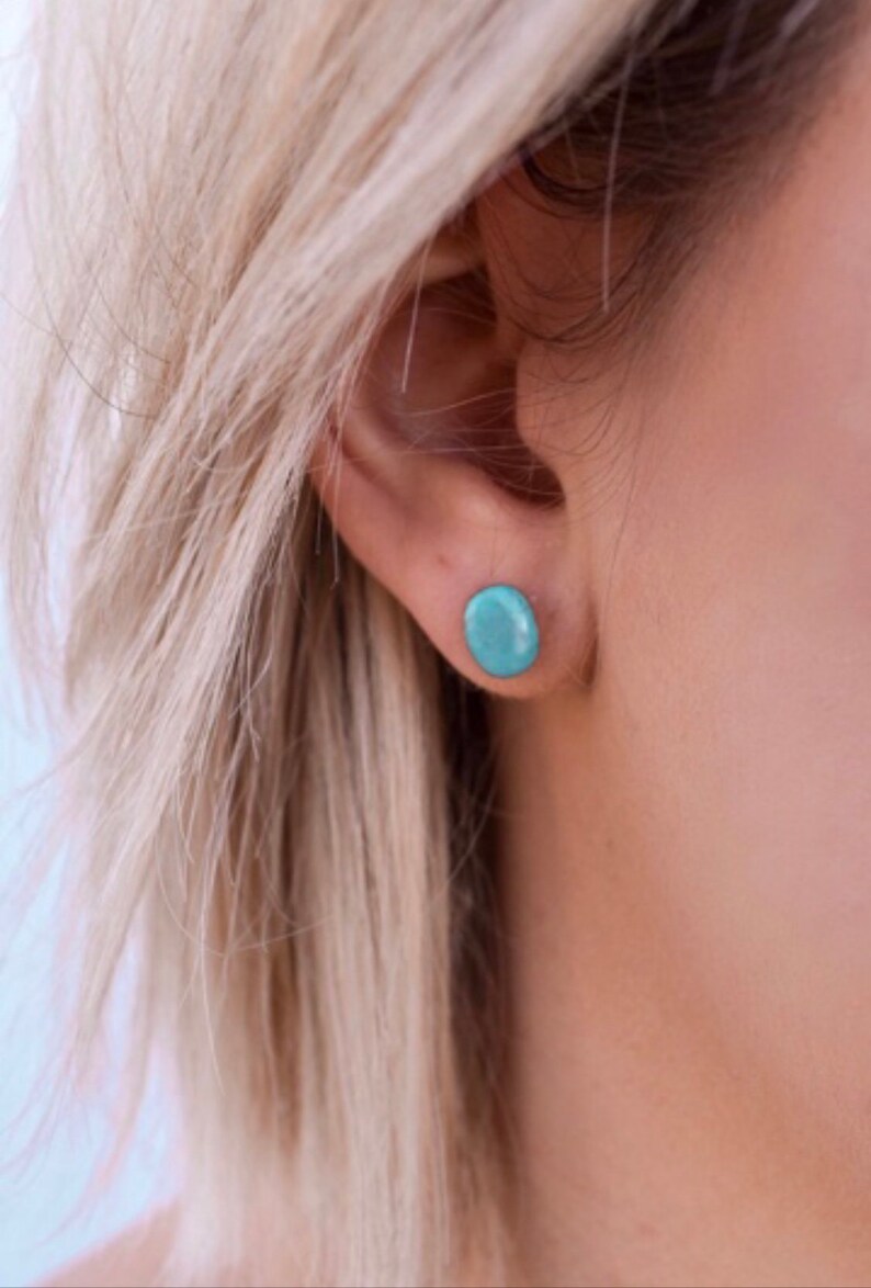 Natural turquoise studs earrings Etsy