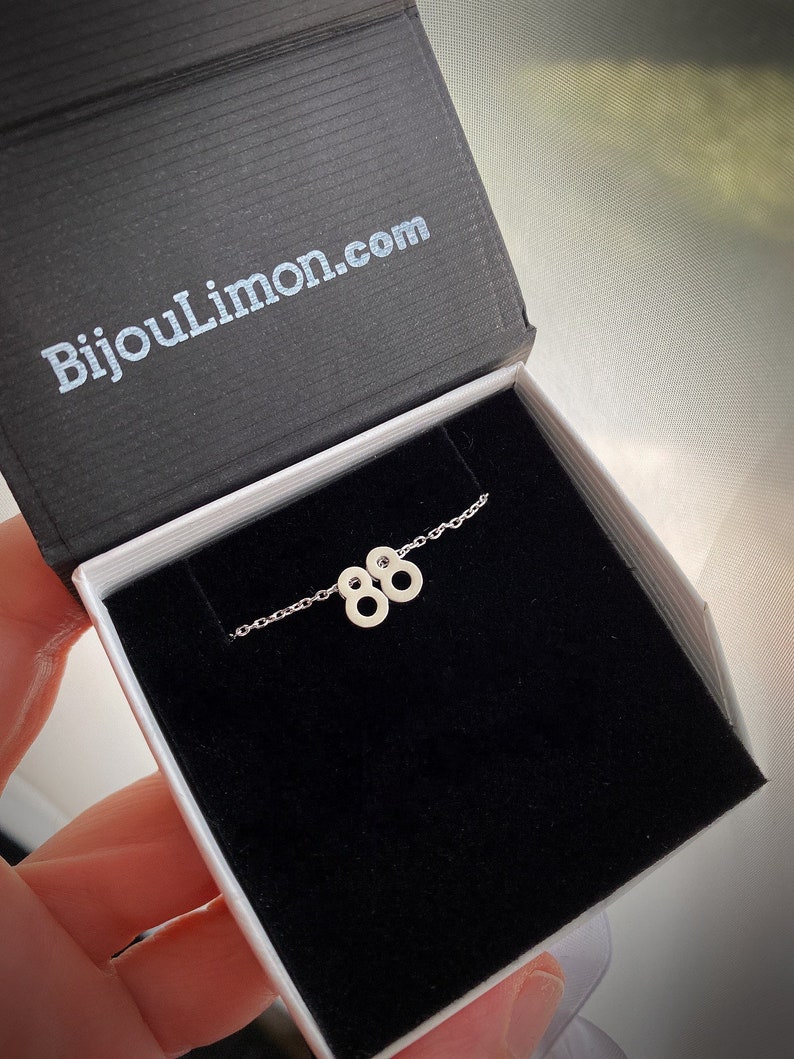 Silver Number Necklace Silver Numbers Number Jewelry Etsy