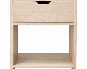 Modern Nightstand with Drawer & Open Shelf |Bedside Table | Minimalist End Table | Handmade Furniture