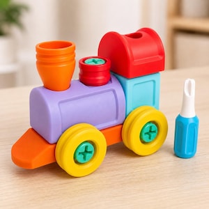 Building Toy, Take Apart Locomotive Set, Screw Assembly Toy, STEM Learning Gift for Kids