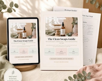 Clean Swaps Guide PDF | 100+ Low-Tox Home, Laundry, Personal Care, Kids & Baby Swaps | Digital Download