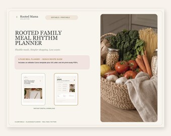 Family Meal Planner Printable | Weekly Planning, Grocery List, Allergy Guide (Digital Download)
