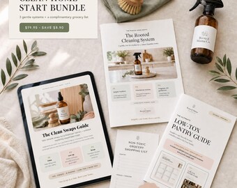 Low-Tox Home Bundle | Cleaning System, Pantry Guide, Clean Swaps & Grocery List | Digital Download