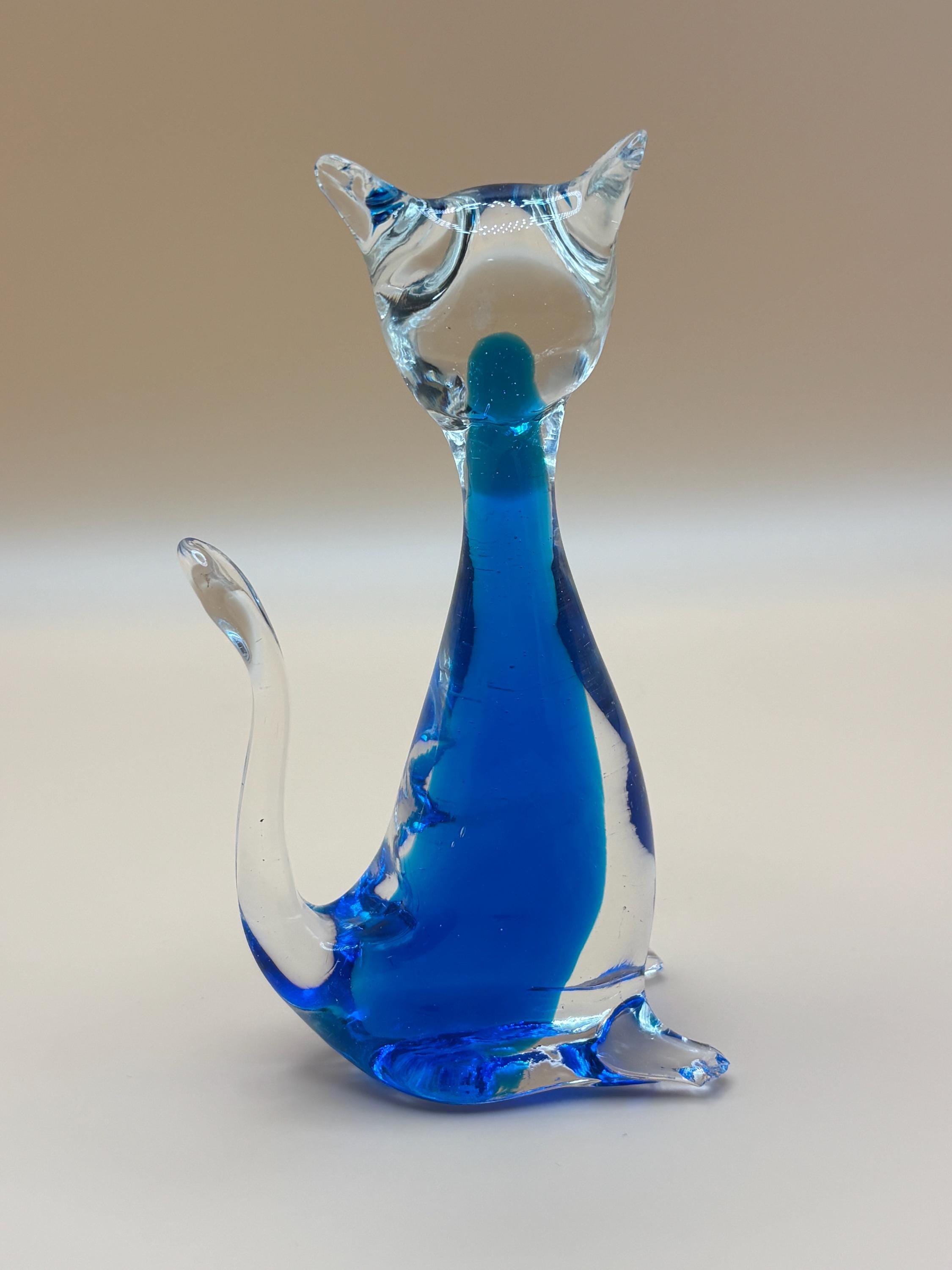 Blue Murano Cat - Etsy