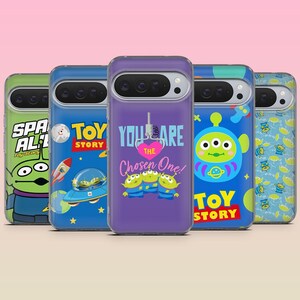 Funda para teléfono Toy Story Alien Kawaii Minimalista para iPhone 17Pro, 16, 15, 14, 13, 12, Samsung S26, S25, S24, S23Fe, A16, A56, Pixel 10, 9Pro